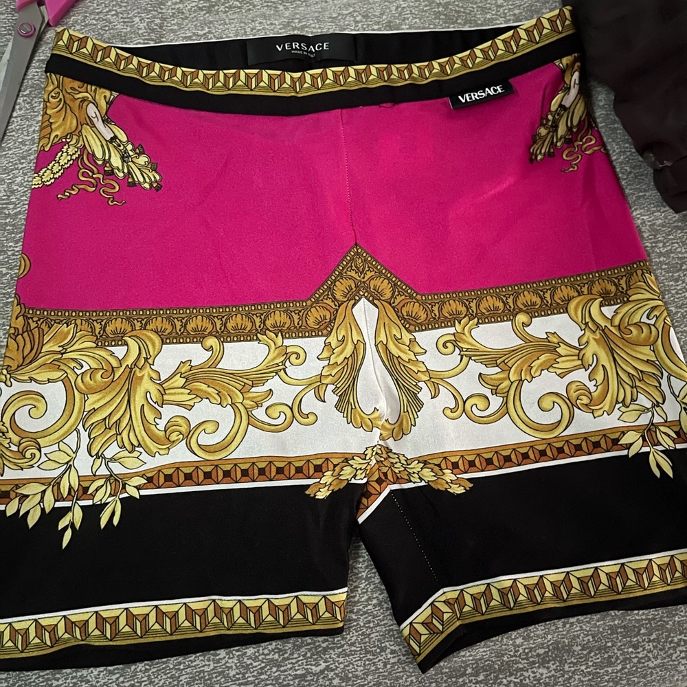 Pink & black Versace shorts